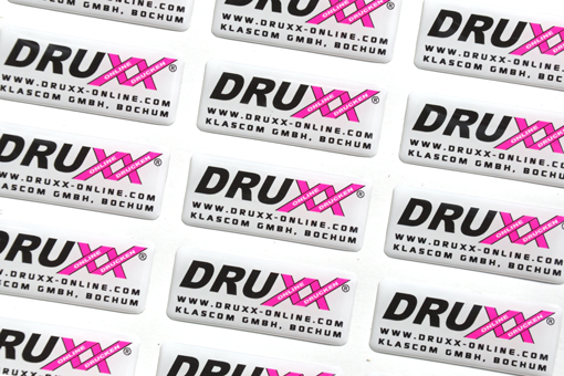 KLASCOM | DRUXX-online.de ist Lieferant und Marketing-Partner für geschäftliche und private Doming-Aufkleber