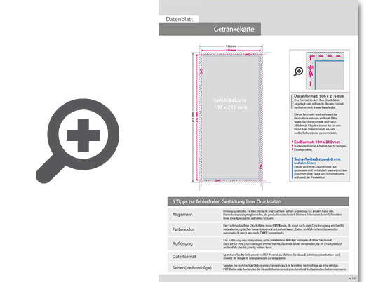 Product Bild getr__nkekarte_mit_3-fach_drahtheftung__endformat_din_lang__16-seitig