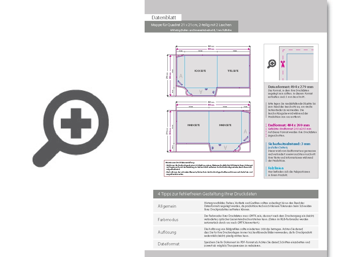 Product Bild mappe_f__r_quadrat_21_x_21_cm__2-teilig_mit_2_laschen__4_4_farbig_(au__en-_und_innenseite_bedruckt)