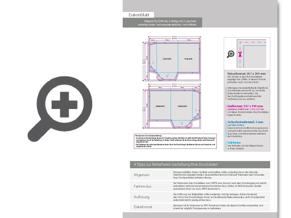 Product Bild mappe_f__r_din_a6__2-teilig_mit_2_laschen__4_4_farbig_(au__en-_und_innenseite_bedruckt)