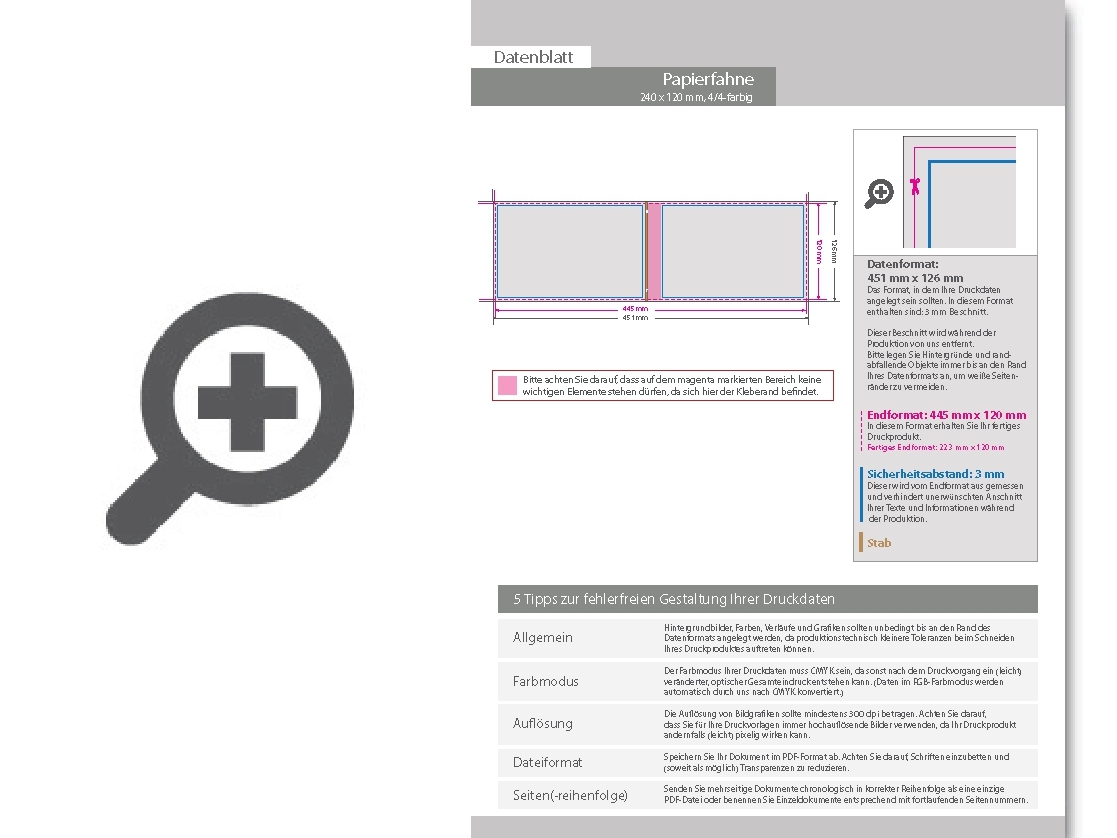 Product Bild papierfahne_mit_holzstab__240_x_120_mm__beidseitig_bedruckt